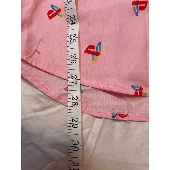 PlayStation Allover Logo Pink Button Down Collared Short Sleeved Blouse Sz S - Picture 8 of 9